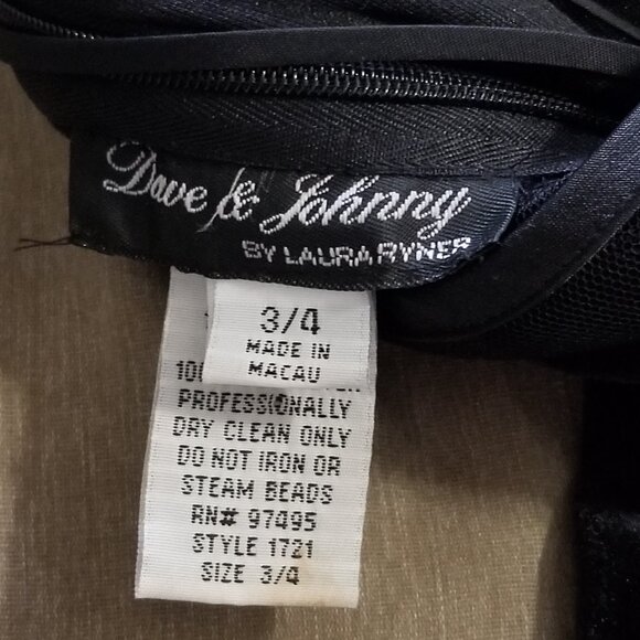 Black velvet, beaded, floor-length dress - Picture 9 of 9